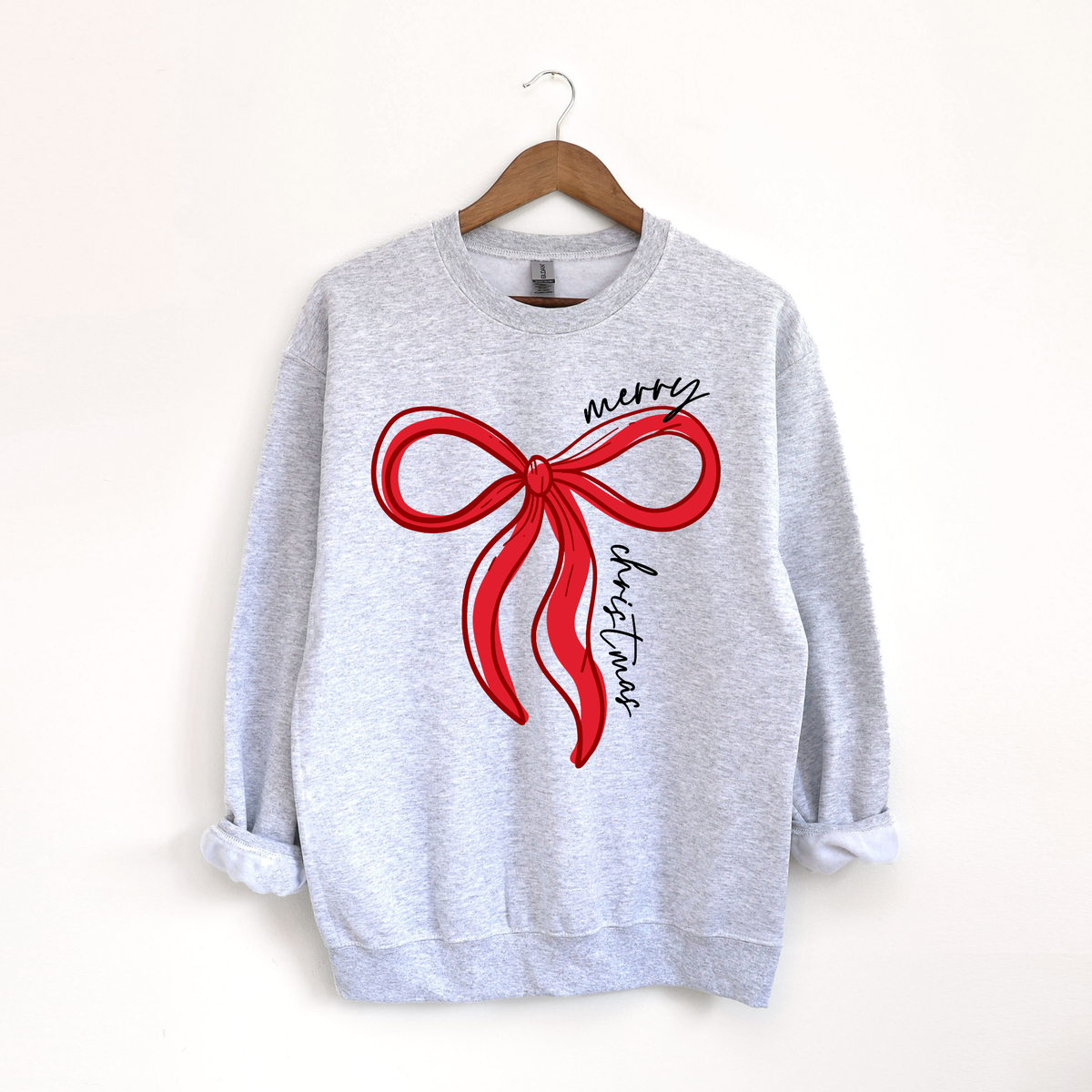 Christmas bow crewneck sweatshirt