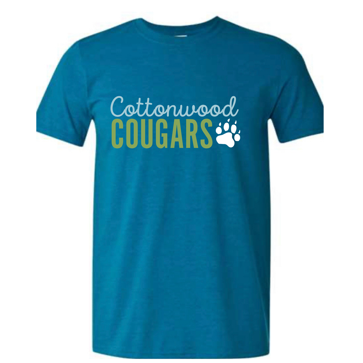 2 Line Deep Teal Adult T-shirt