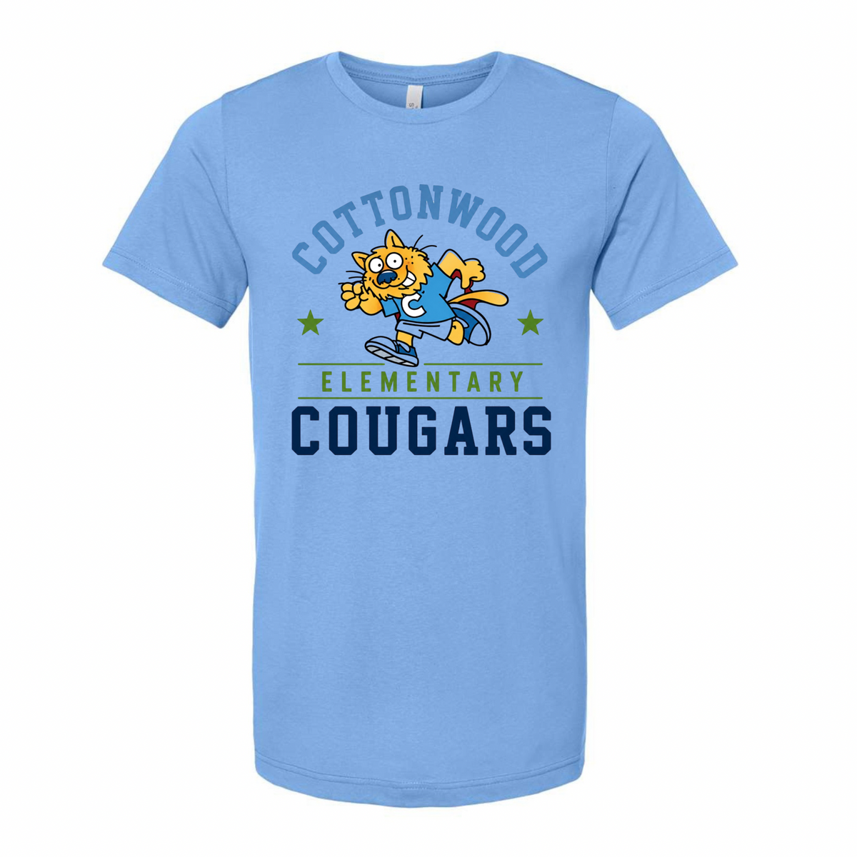 Cottonwood Cougars Mascot Blue T-shirt
