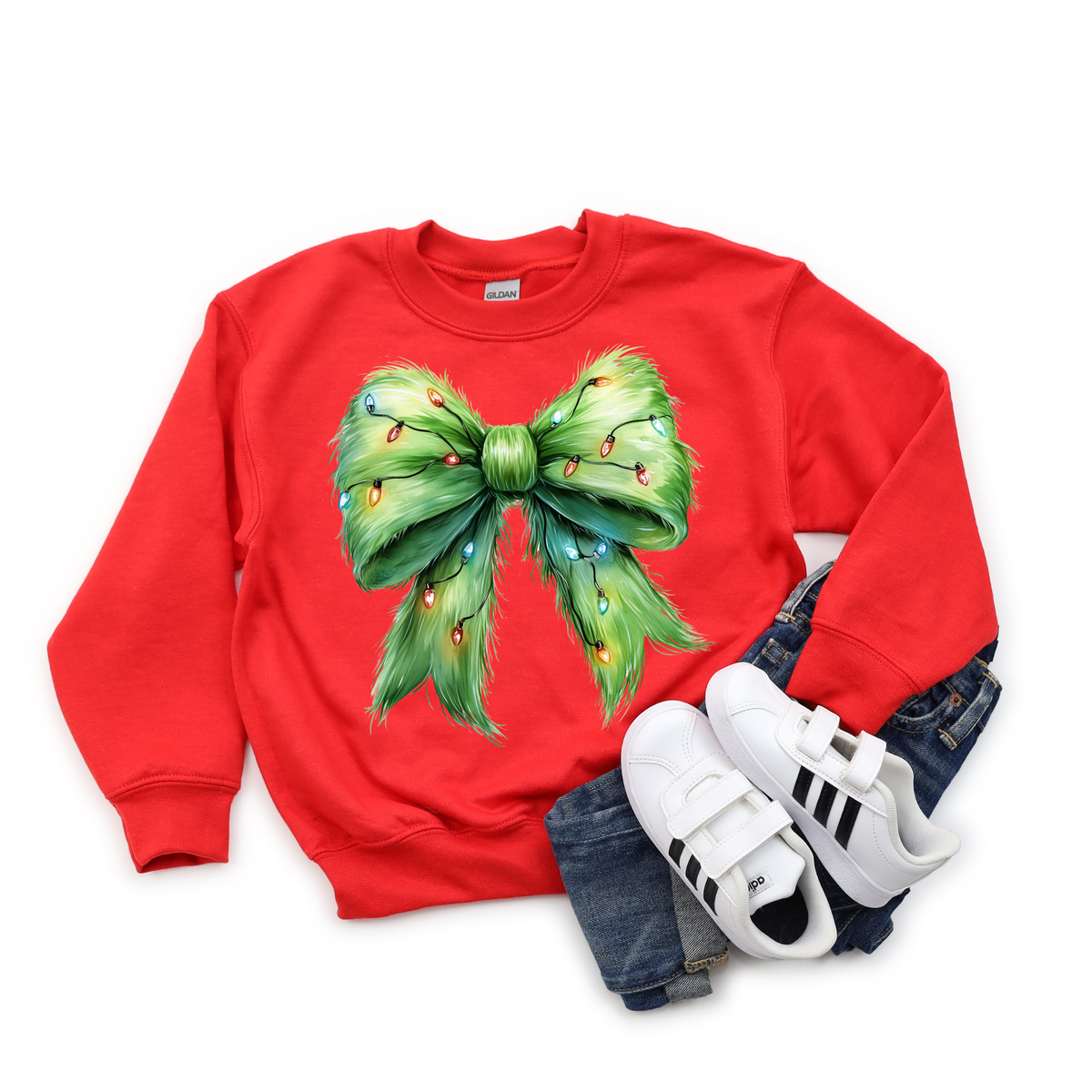 Fur Bow Crewneck Sweatshirt