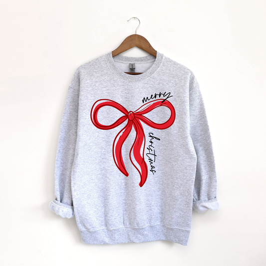 Christmas bow crewneck sweatshirt