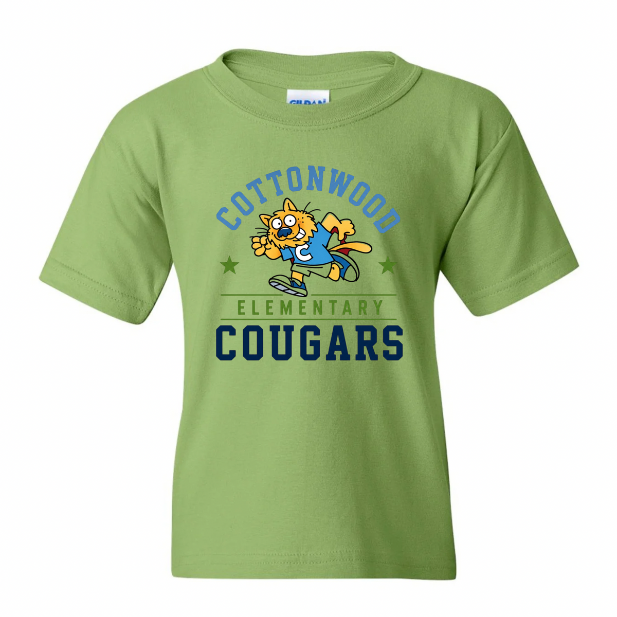Cottonwood Cougars Mascot Kiwi Green T-shirt